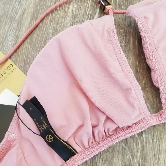 Vix Firenze Nicole Flora Bikini Beaded Tortoise Shell NWT Swim Strapoy Cutout - Picture 11 of 16